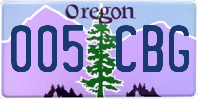 OR license plate 005CBG