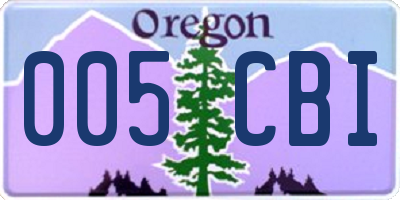 OR license plate 005CBI