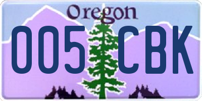 OR license plate 005CBK