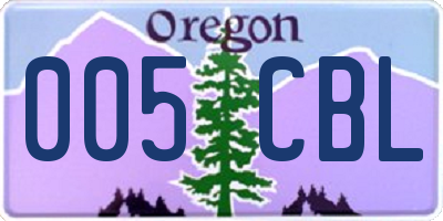 OR license plate 005CBL