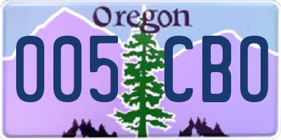 OR license plate 005CBO