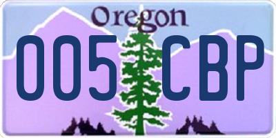 OR license plate 005CBP
