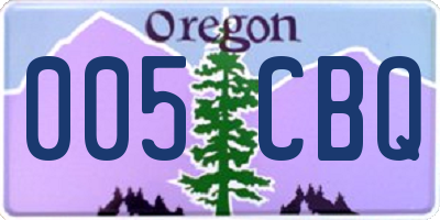 OR license plate 005CBQ