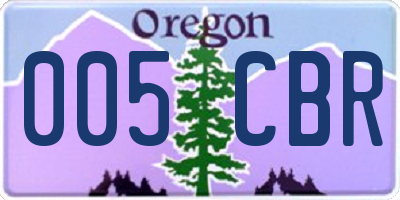 OR license plate 005CBR