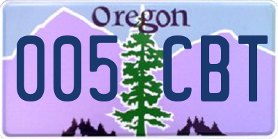 OR license plate 005CBT