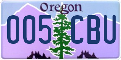OR license plate 005CBU