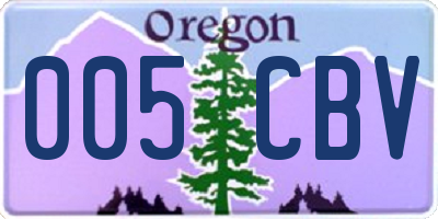 OR license plate 005CBV