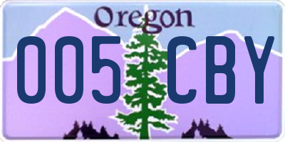 OR license plate 005CBY