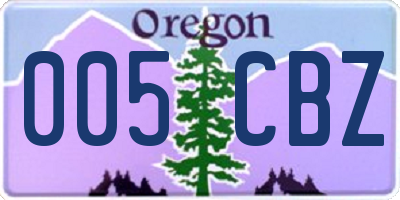 OR license plate 005CBZ