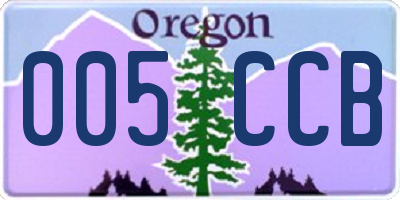 OR license plate 005CCB