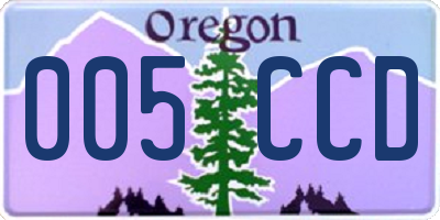 OR license plate 005CCD