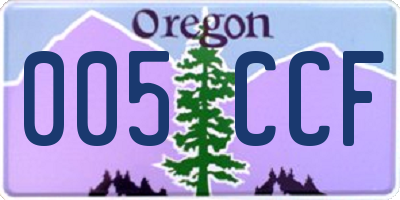 OR license plate 005CCF