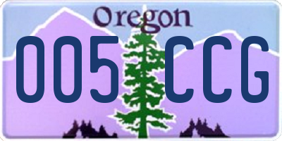 OR license plate 005CCG