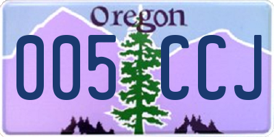 OR license plate 005CCJ