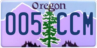 OR license plate 005CCM