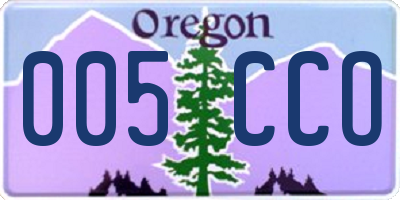 OR license plate 005CCO