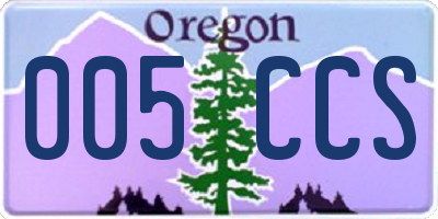 OR license plate 005CCS