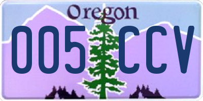 OR license plate 005CCV