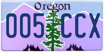 OR license plate 005CCX