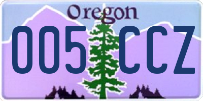OR license plate 005CCZ