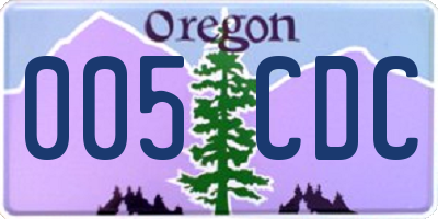 OR license plate 005CDC