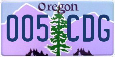 OR license plate 005CDG