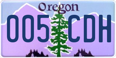 OR license plate 005CDH