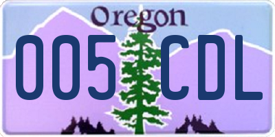 OR license plate 005CDL