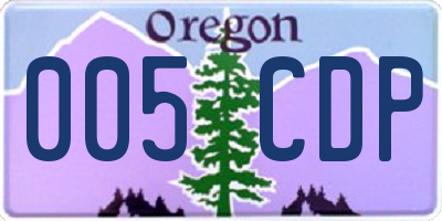 OR license plate 005CDP