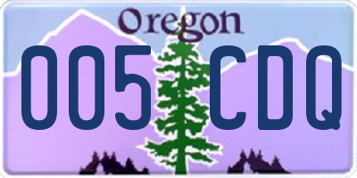 OR license plate 005CDQ