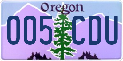 OR license plate 005CDU
