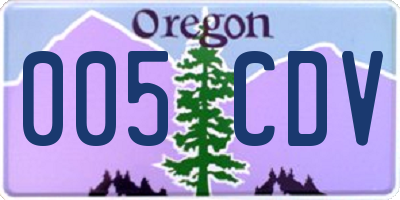 OR license plate 005CDV