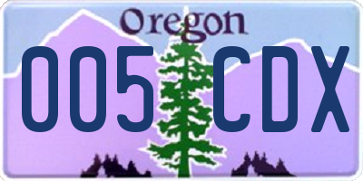 OR license plate 005CDX