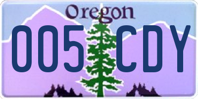 OR license plate 005CDY