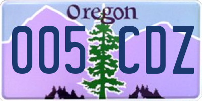 OR license plate 005CDZ