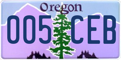OR license plate 005CEB