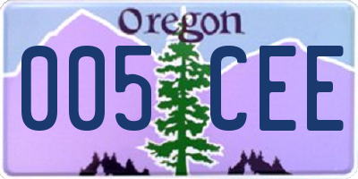 OR license plate 005CEE