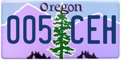 OR license plate 005CEH