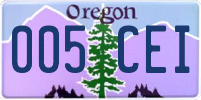 OR license plate 005CEI