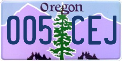 OR license plate 005CEJ