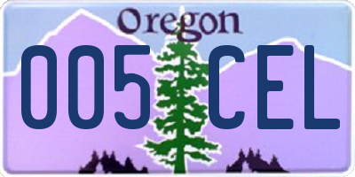 OR license plate 005CEL