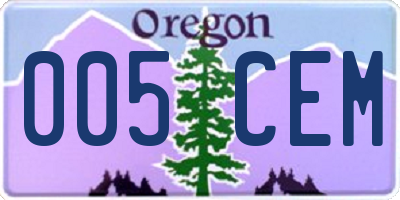 OR license plate 005CEM