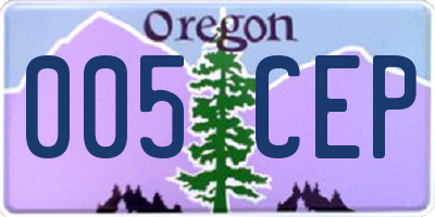 OR license plate 005CEP