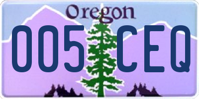OR license plate 005CEQ