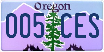 OR license plate 005CES