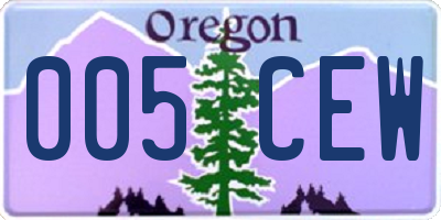 OR license plate 005CEW