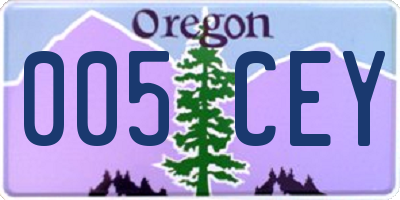 OR license plate 005CEY