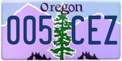 OR license plate 005CEZ
