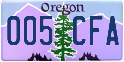 OR license plate 005CFA