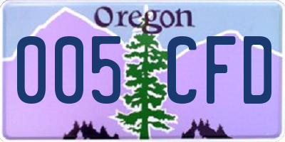 OR license plate 005CFD